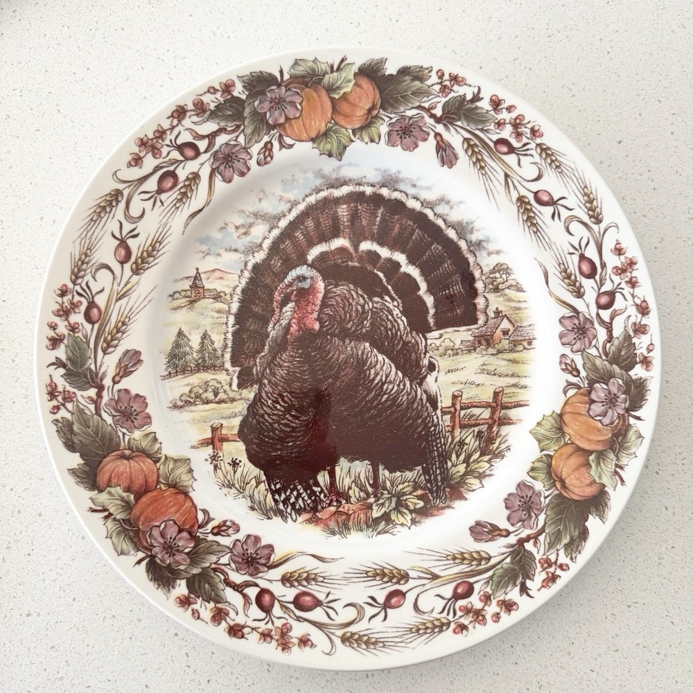 Royal Stafford Thanksgiving Turkey Dinner Plates Made In England 11"